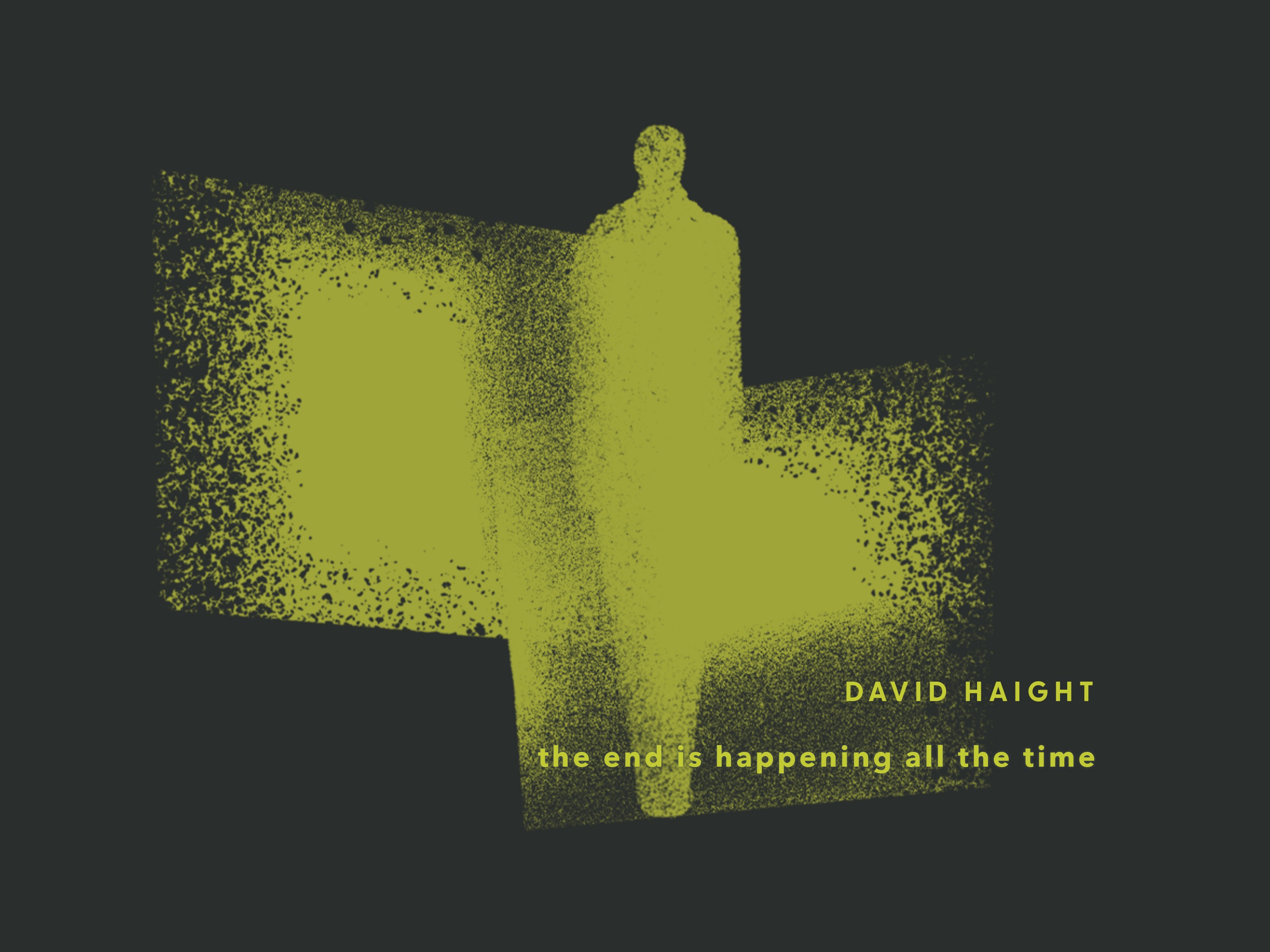 Dark cover with dissolving chartreuse figure silhouette and sans-serif title