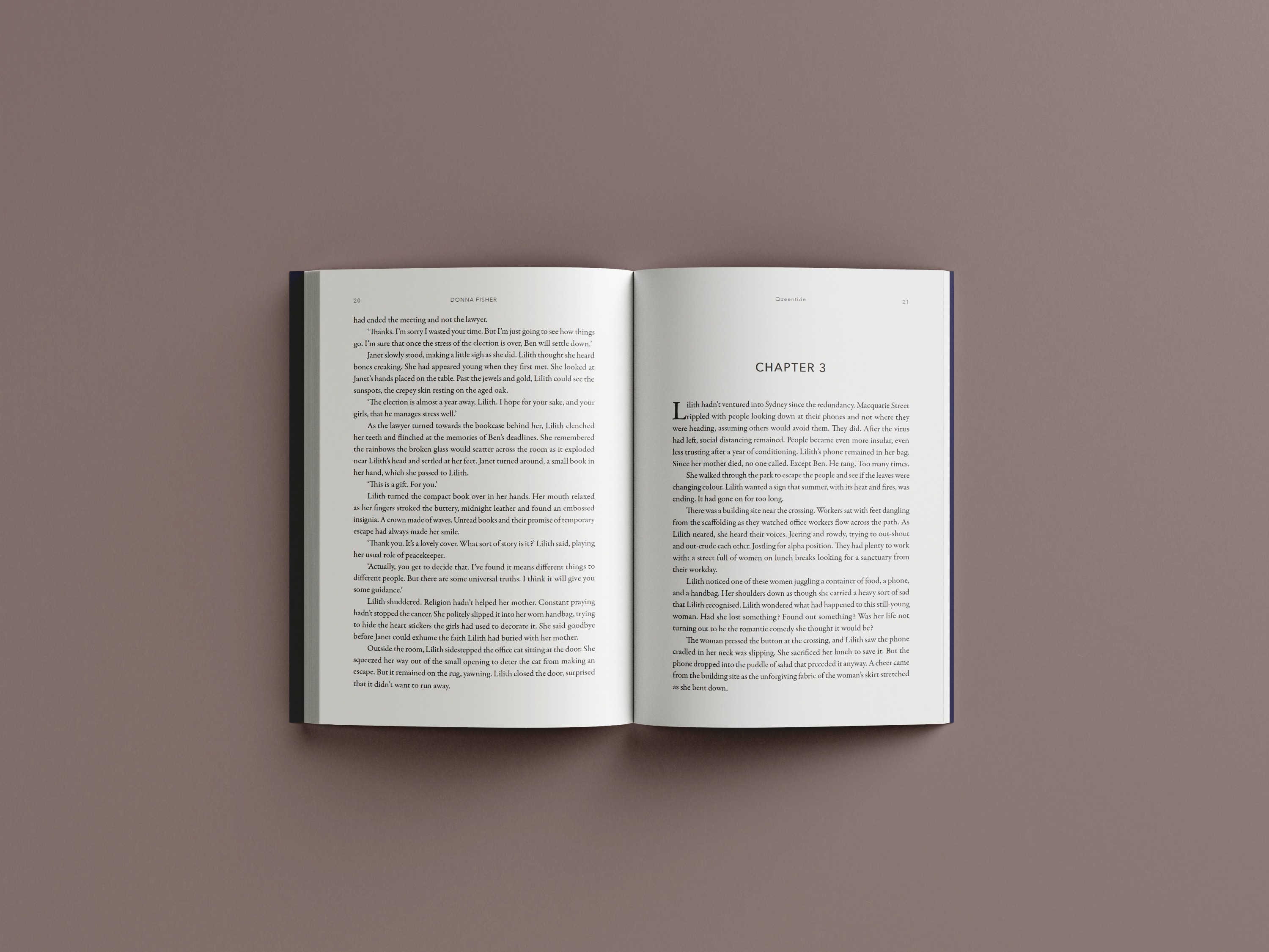 Interior spread showing chapter opening with classic serif typography