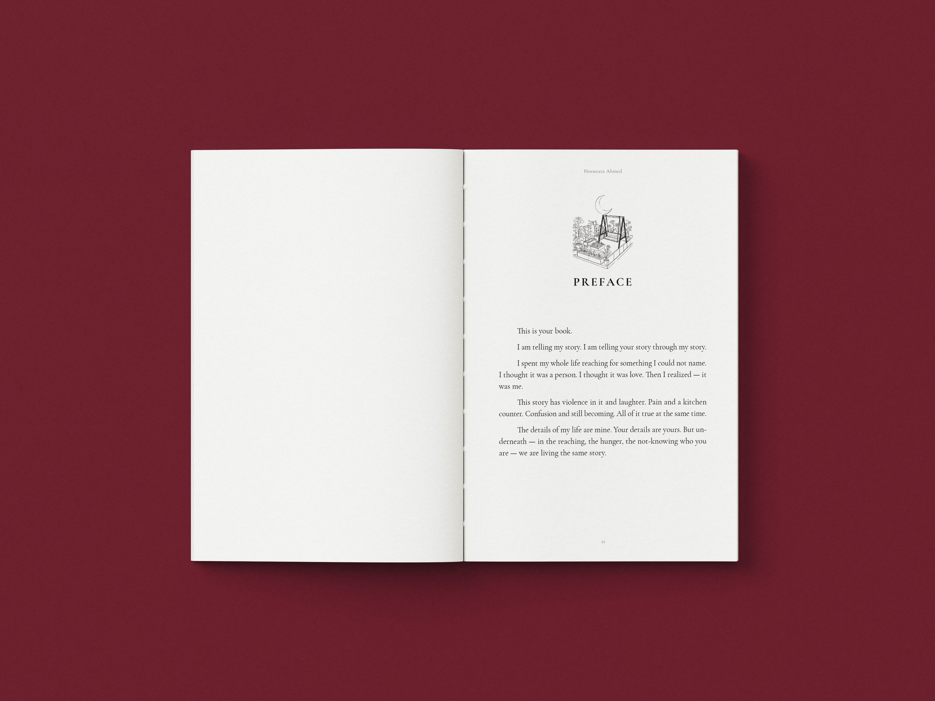 Preface spread with a line-drawn vignette above the heading