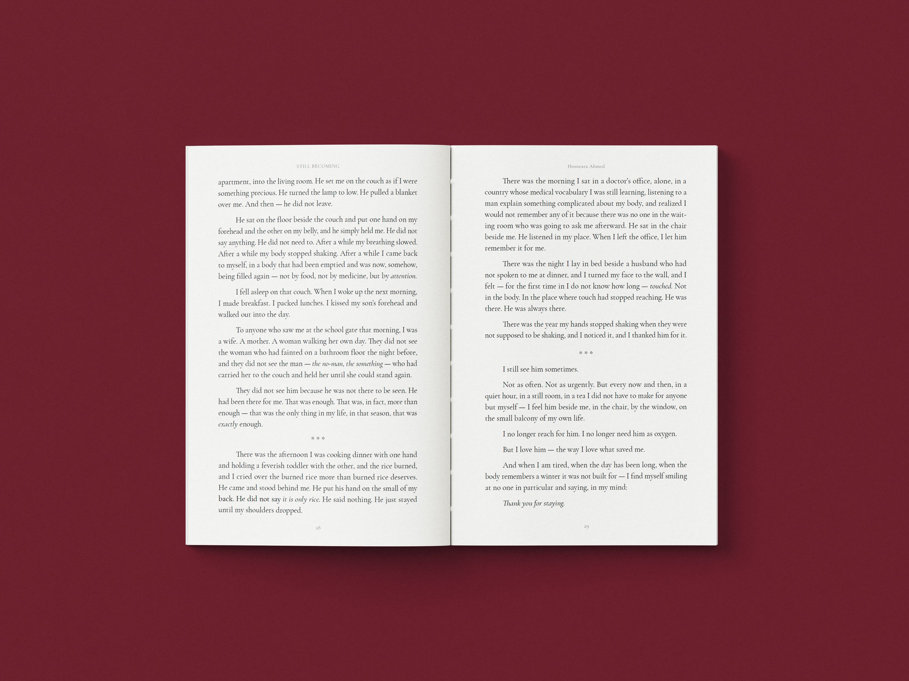 Interior spread with body text set in a classical serif and generous margins