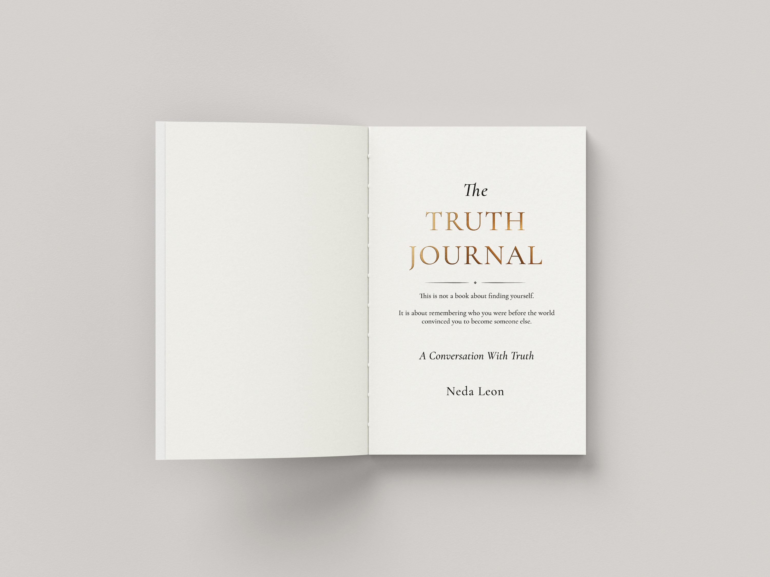 Title page in gold and navy on cream